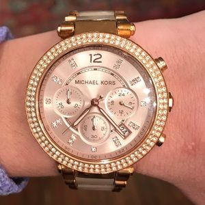 Michael Kors Rose Gold Pink Two Tone Watch ⌚ 💕